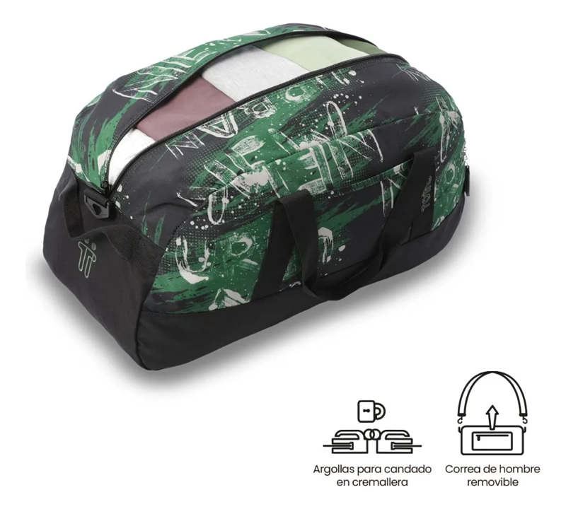 BOLSO DE VIAJE ACTIVE MEDIANA COLOR VERDE - 4
