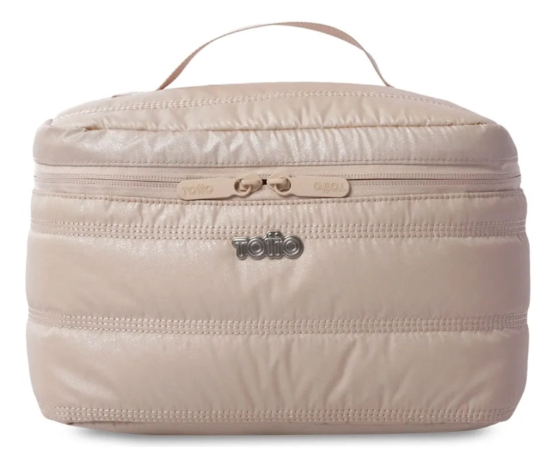 COSMETIQUERO MULTIUSO MOXI GRANDE BEIGE/METALICO - 1