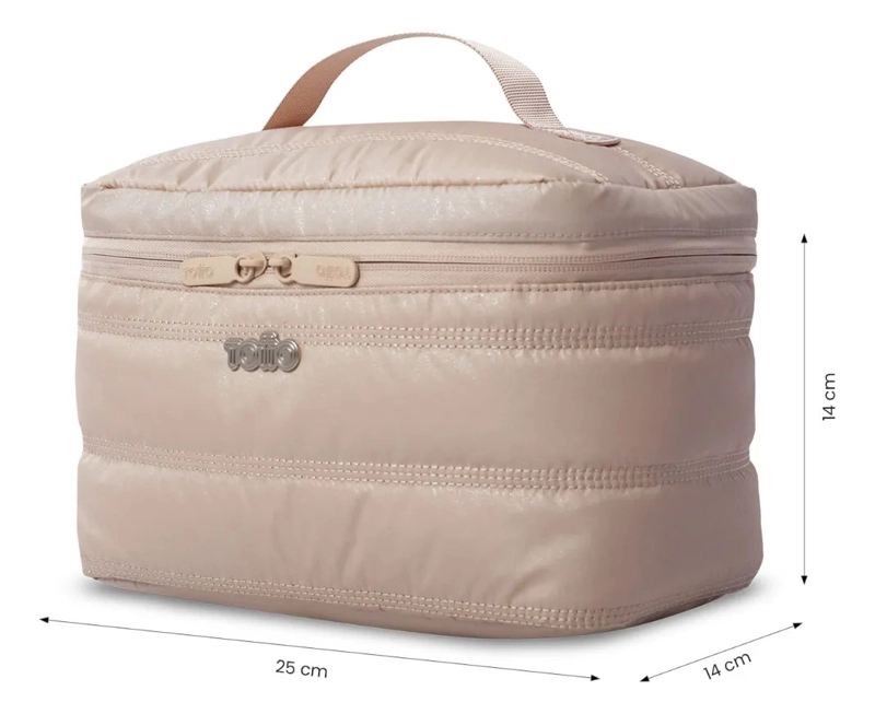COSMETIQUERO MULTIUSO MOXI GRANDE BEIGE/METALICO - 2