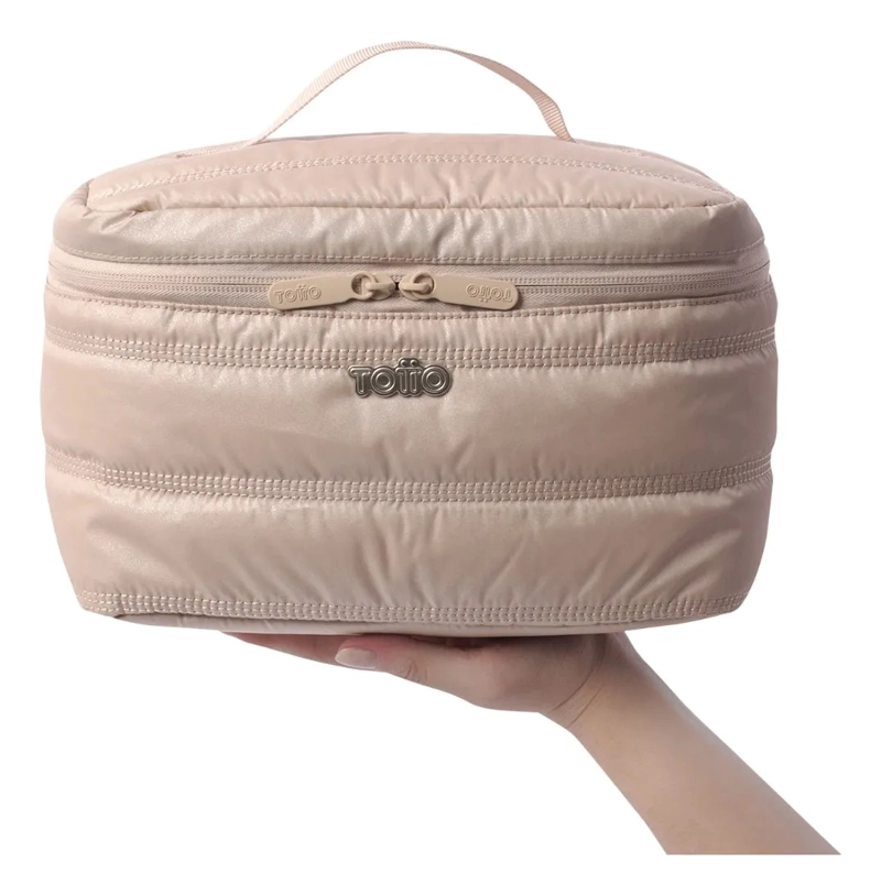 COSMETIQUERO MULTIUSO MOXI GRANDE BEIGE/METALICO - 3