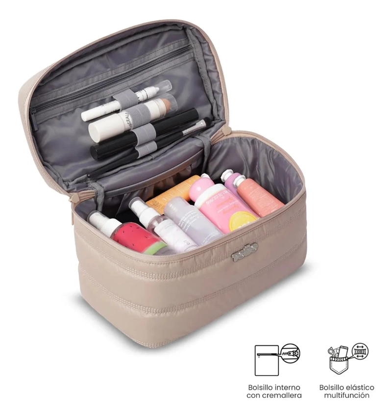 COSMETIQUERO MULTIUSO MOXI GRANDE BEIGE/METALICO - 4