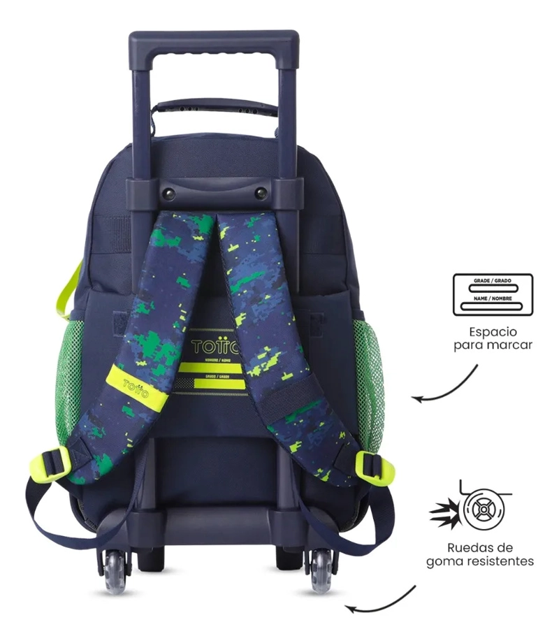 MOCHILA PARA NIÑO CON RUEDAS DIGISAURIO MEDIANO AZUL - 4