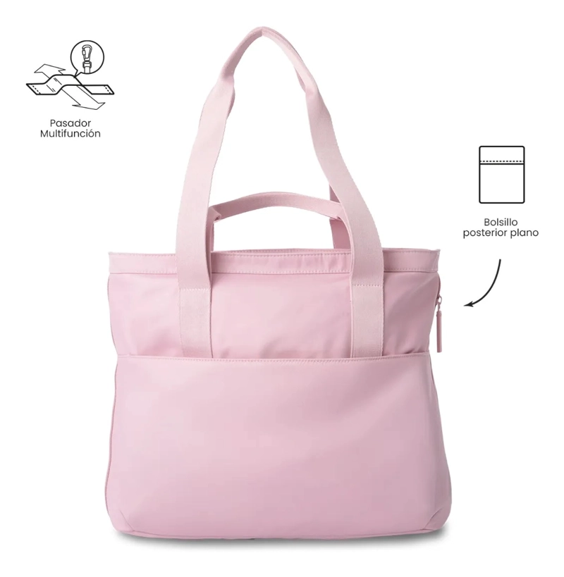 SHOPPING BAG GRANDE PARA MUJER CRESA PORTA PC 14  ROSADO - 4
