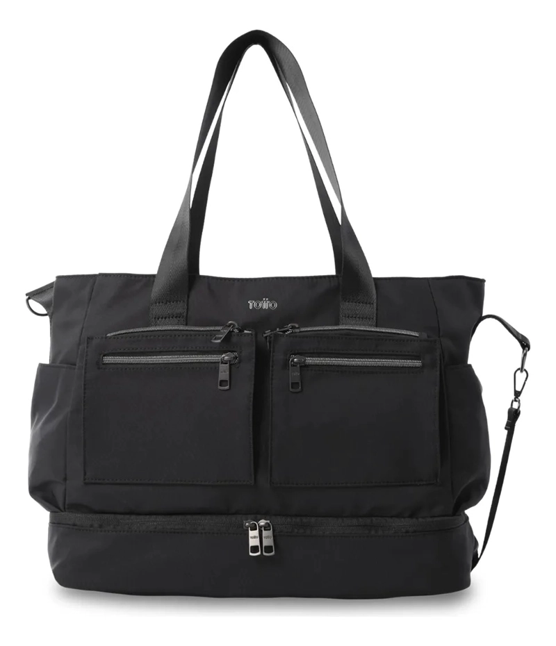 BOLSO PARA MUJER MAXI TOTE GRANDE PORTA PC 16  NEGRO - 1