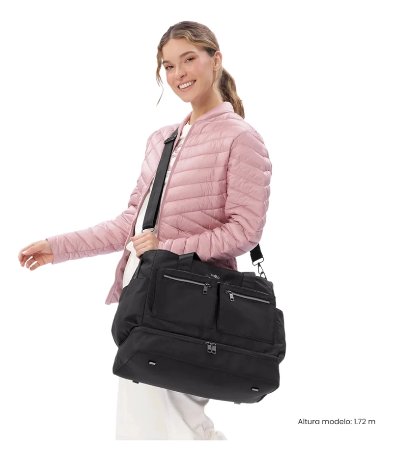 BOLSO PARA MUJER MAXI TOTE GRANDE PORTA PC 16  NEGRO - 2