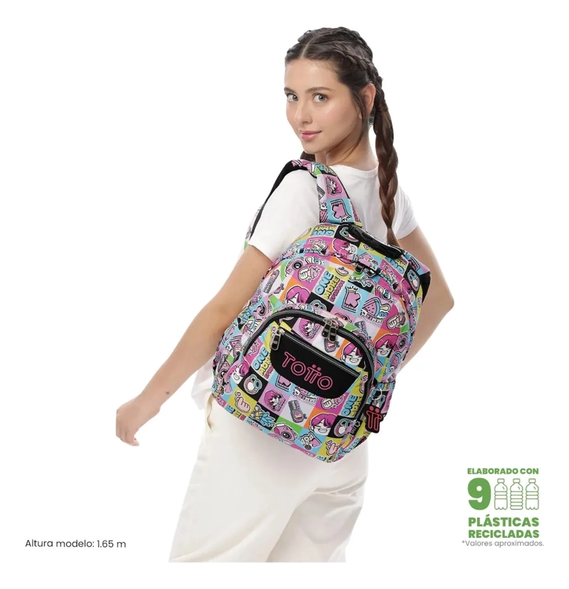 MOCHILA JUVENIL PORTA PC 13  GOMMAS ROSADO - 2