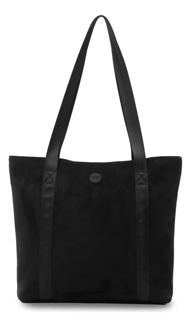 TOTE BAG PARA MUJER MIXI GAM EN GAMUZA MEDIANO NEGRO - 1