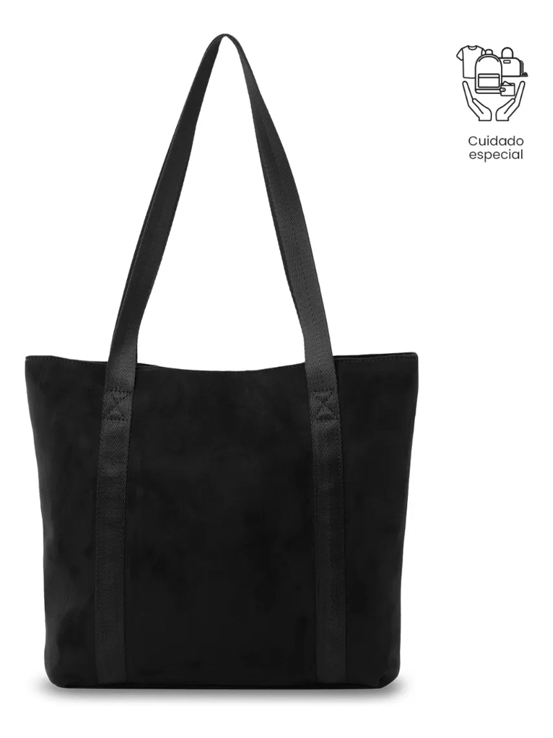 TOTE BAG PARA MUJER MIXI GAM EN GAMUZA MEDIANO NEGRO - 4