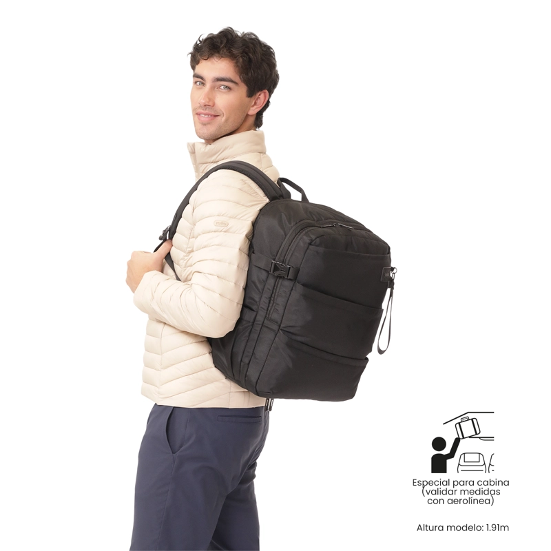 MOCHILA DE VIAJE GRANDE CREW NEGRO - 2