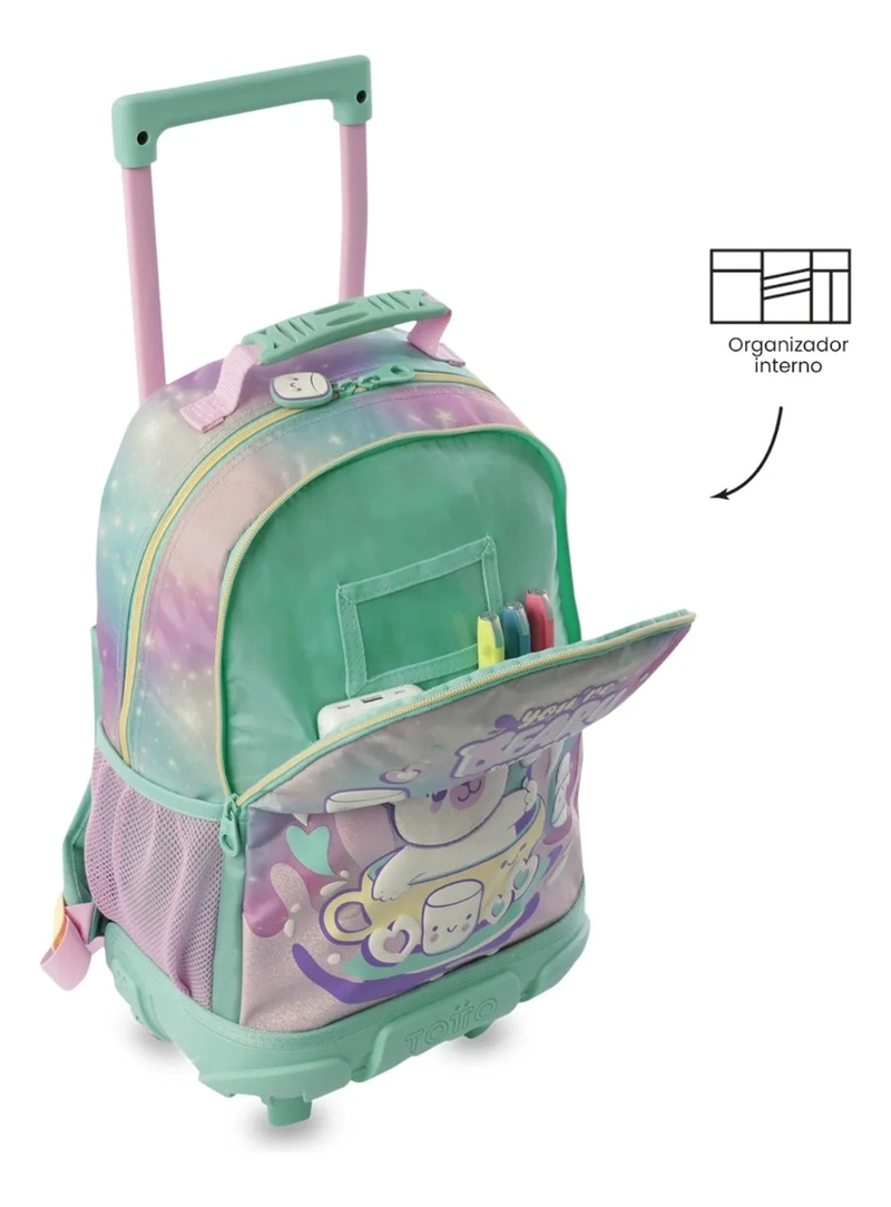 PACK ESCOLAR X3 MALETA RUEDAS+LONCHERA+MULTIUSO MELLOW GRIS - 4