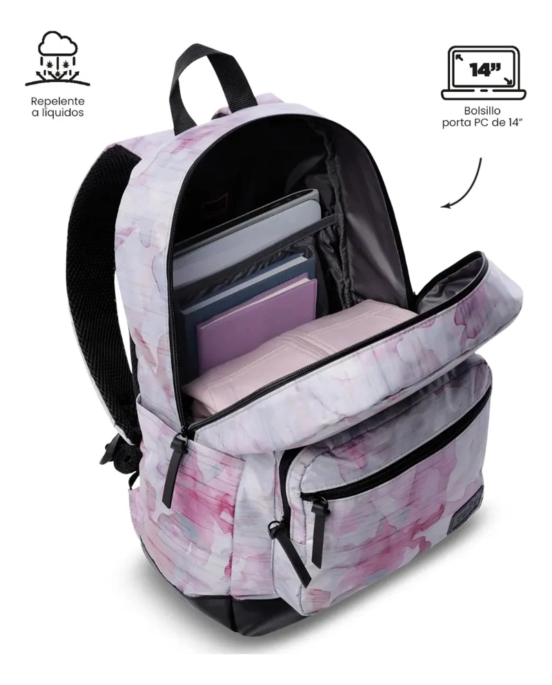 MOCHILA UNIVERSITARIO PORTA PC 14  TOCAX ROSADO MUJER - 5