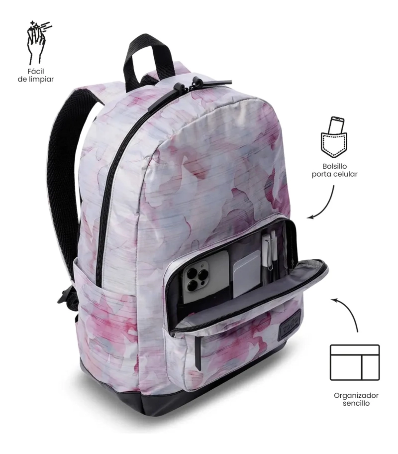 MOCHILA UNIVERSITARIO PORTA PC 14  TOCAX ROSADO MUJER - 6