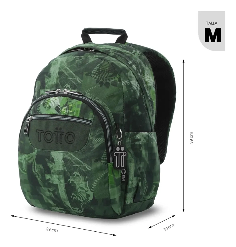 MOCHILA JUVENIL PORTA PC 13  GOMMAS VERDE - 3