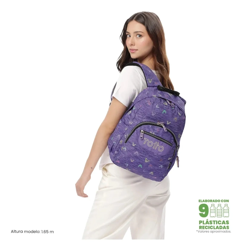 MOCHILA JUVENIL PORTA PC 13  GOMMAS MORADO - 2