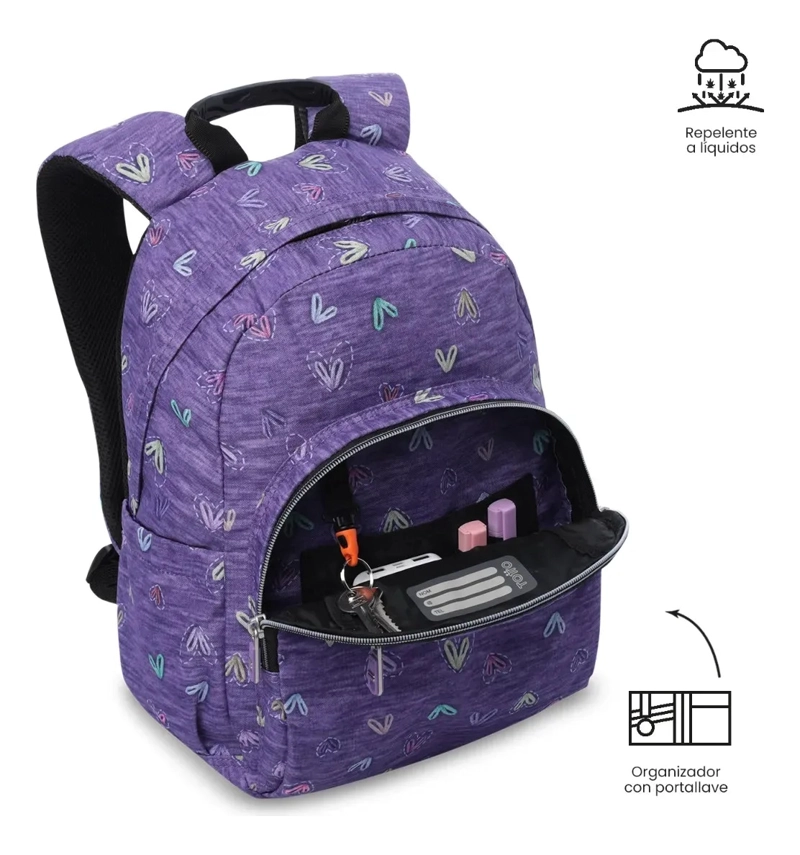 MOCHILA JUVENIL PORTA PC 13  GOMMAS MORADO - 6