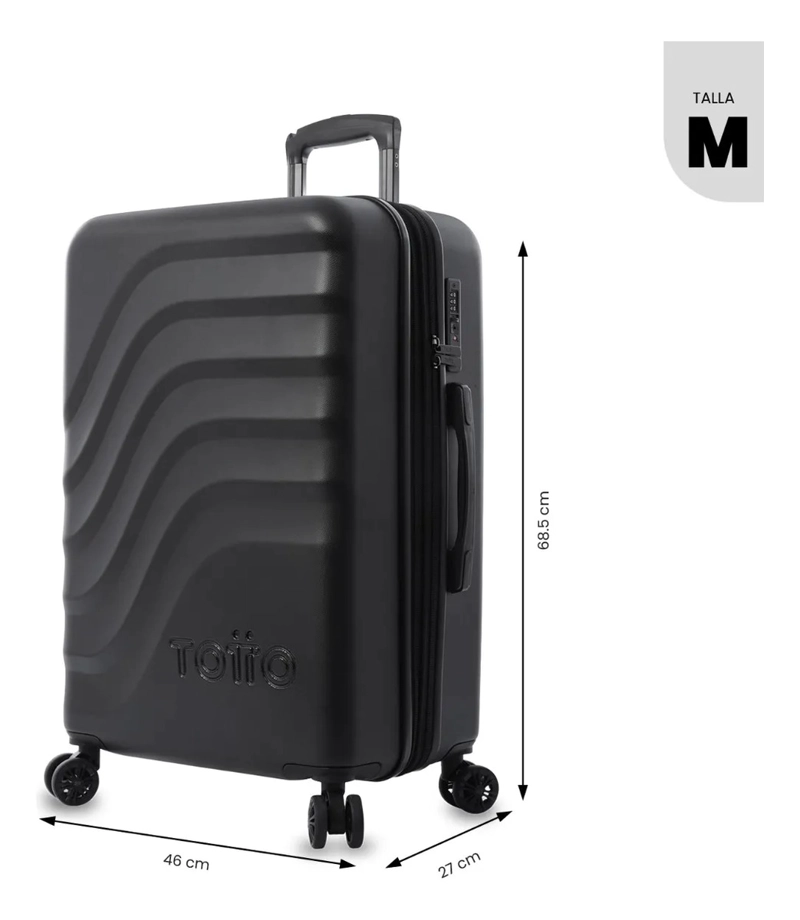 MALETA DE VIAJE MEDIANA 360 BAZY+ 2.0 NEGRA - 2