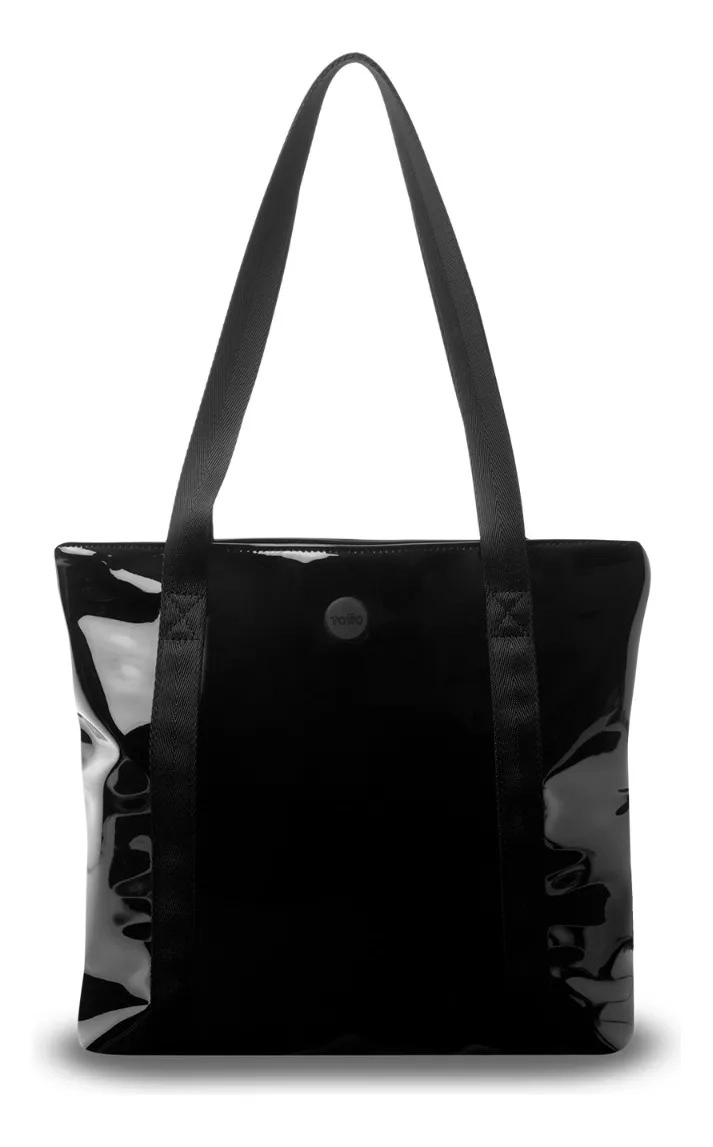 TOTE BAG PARA MUJER MIXI SHA ACABADO CHAROL MEDIANO NEGRO - 1