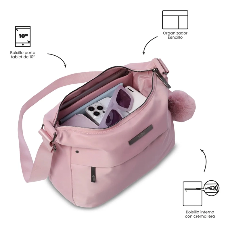BOLSO PARA MUJER ADELAIDE 1 2.0 TIPO CROSSBODY MEDIANO ROSA - 5