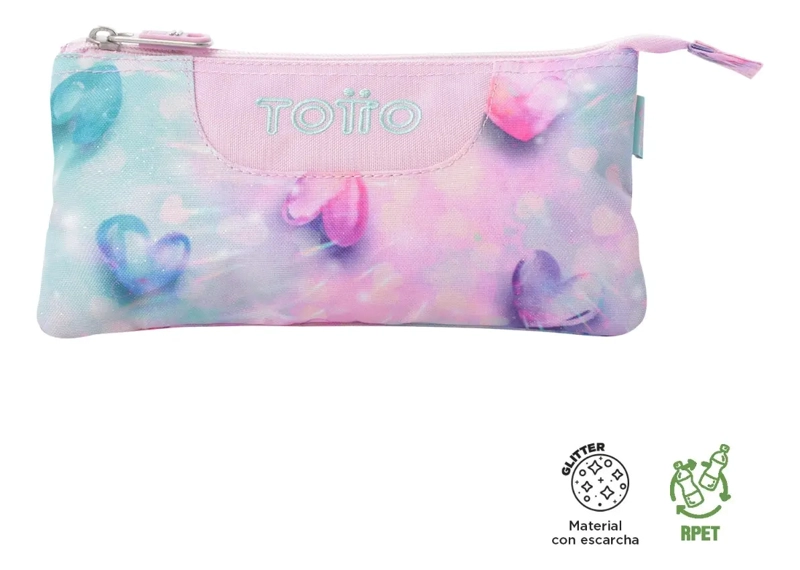 ESTUCHE TOTTO TABLERO CORAZON ROSA - 3