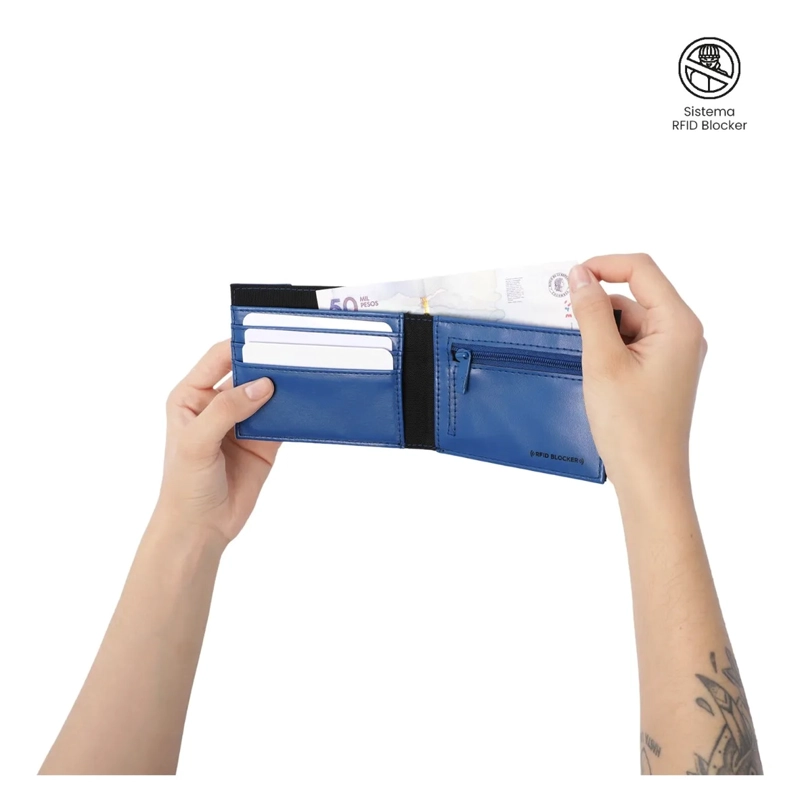 BILLETERA HOMBRE HALVO CON RFID BLOCKER NEGRA - 3