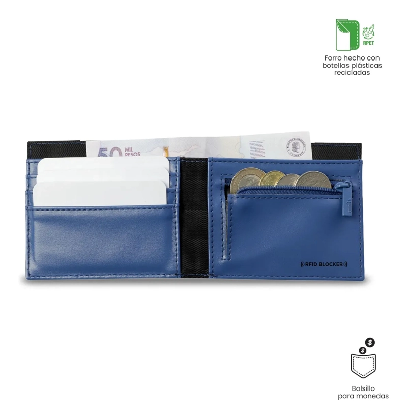BILLETERA HOMBRE HALVO CON RFID BLOCKER NEGRA - 4