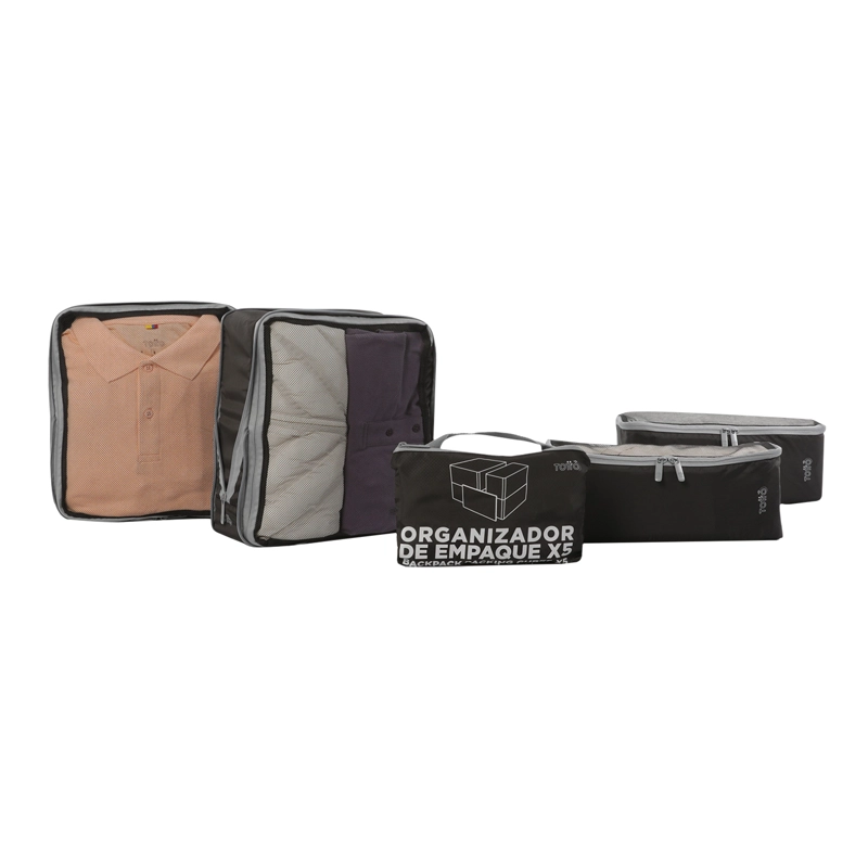 ORGANIZADOR DE VIAJE PACKING CUBE X 5 NEGRO - 1
