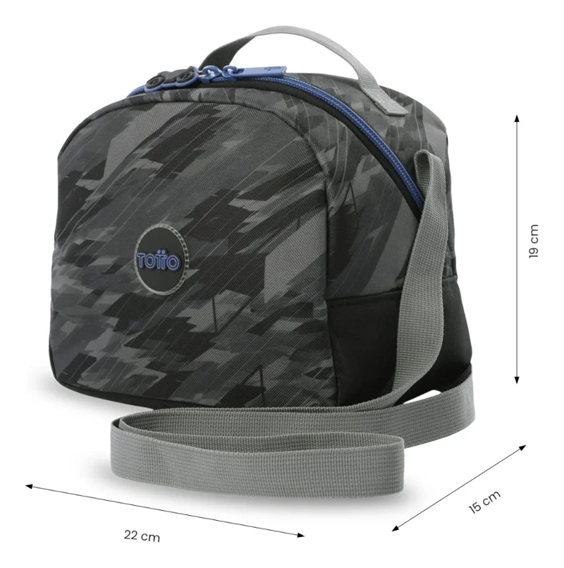 PACK ESCOLAR X3 MORRAL +LONCHERA+MULTIUSO HELMET RACER NEGRO - 6