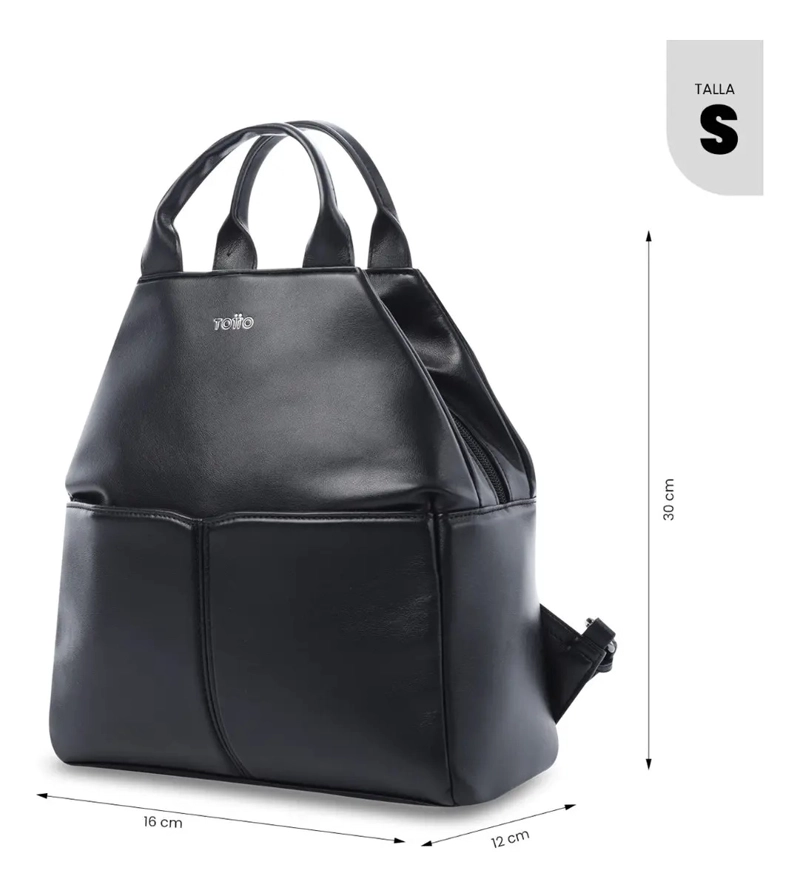 CARTERA TOTTO UNIVERSITARIO DE MODA STYLE 1 NEGRO - 2