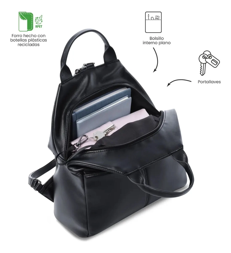 CARTERA TOTTO UNIVERSITARIO DE MODA STYLE 1 NEGRO - 4