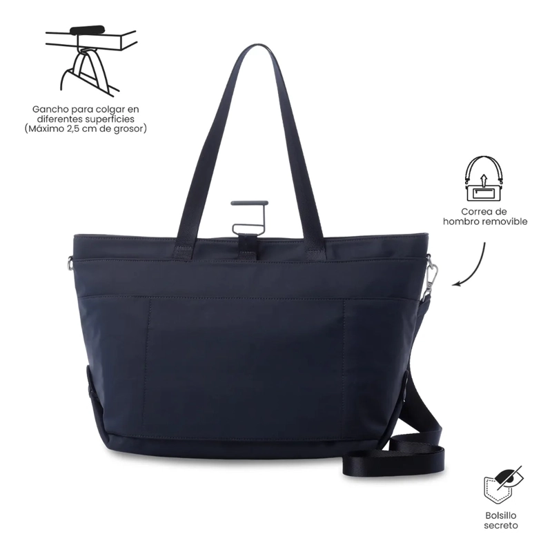 TOTE BAG PARA MUJER MADRID PORTA PC 15  GRANDE AZUL - 4