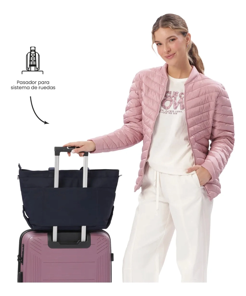 TOTE BAG PARA MUJER MADRID PORTA PC 15  GRANDE AZUL - 6