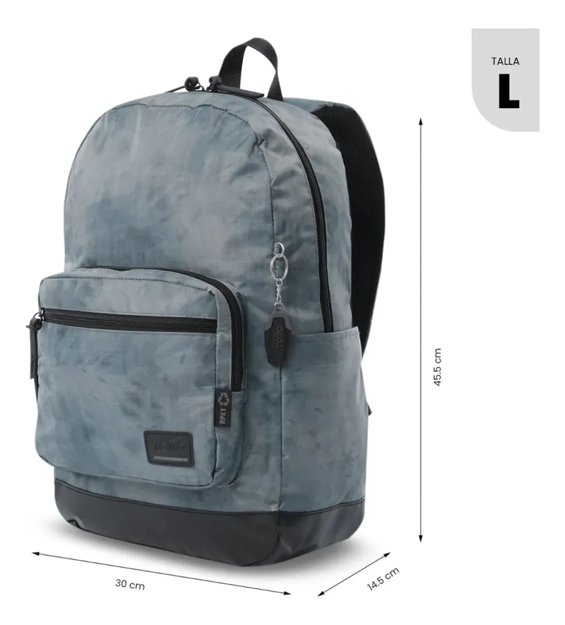 MOCHILA UNIVERSITARIO PORTA PC 14  TOCAX GRIS HOMBRE - 3