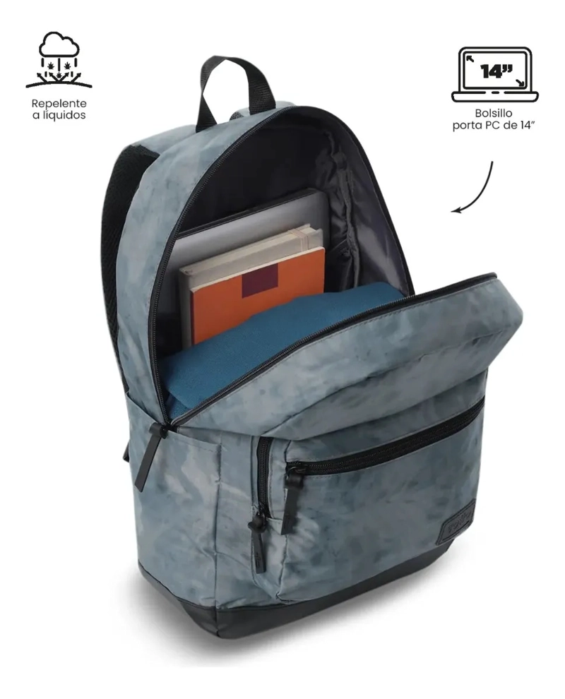 MOCHILA UNIVERSITARIO PORTA PC 14  TOCAX GRIS HOMBRE - 5