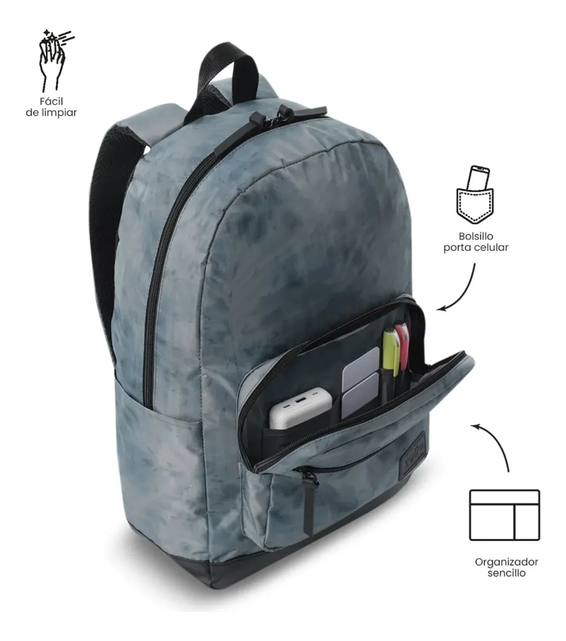 MOCHILA UNIVERSITARIO PORTA PC 14  TOCAX GRIS HOMBRE - 6