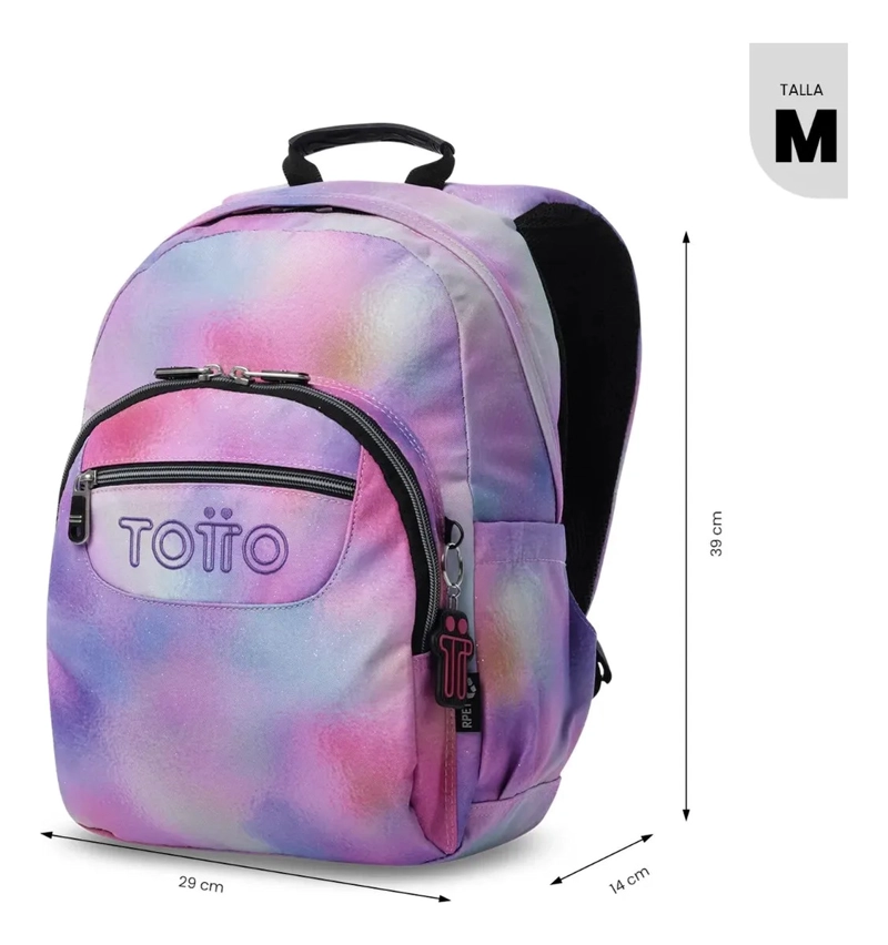 MOCHILA JUVENIL PORTA PC 13  GOMMAS GLITTER ROSADO - 3