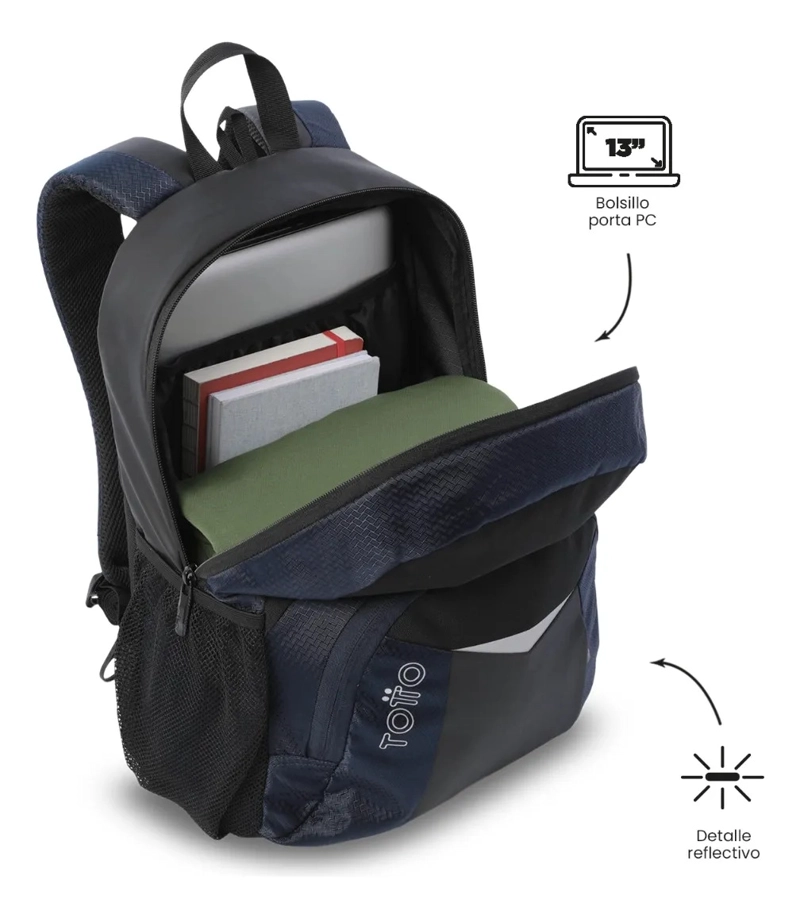 MOCHILA UNIVERSITARIO TECK 3.0 PORTA PC 13  AZUL HOMBRE - 5