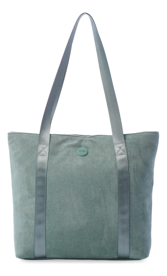 TOTE BAG PARA MUJER MIXI GAM EN GAMUZA MEDIANO VERDE - 1