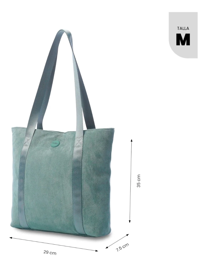 TOTE BAG PARA MUJER MIXI GAM EN GAMUZA MEDIANO VERDE - 3