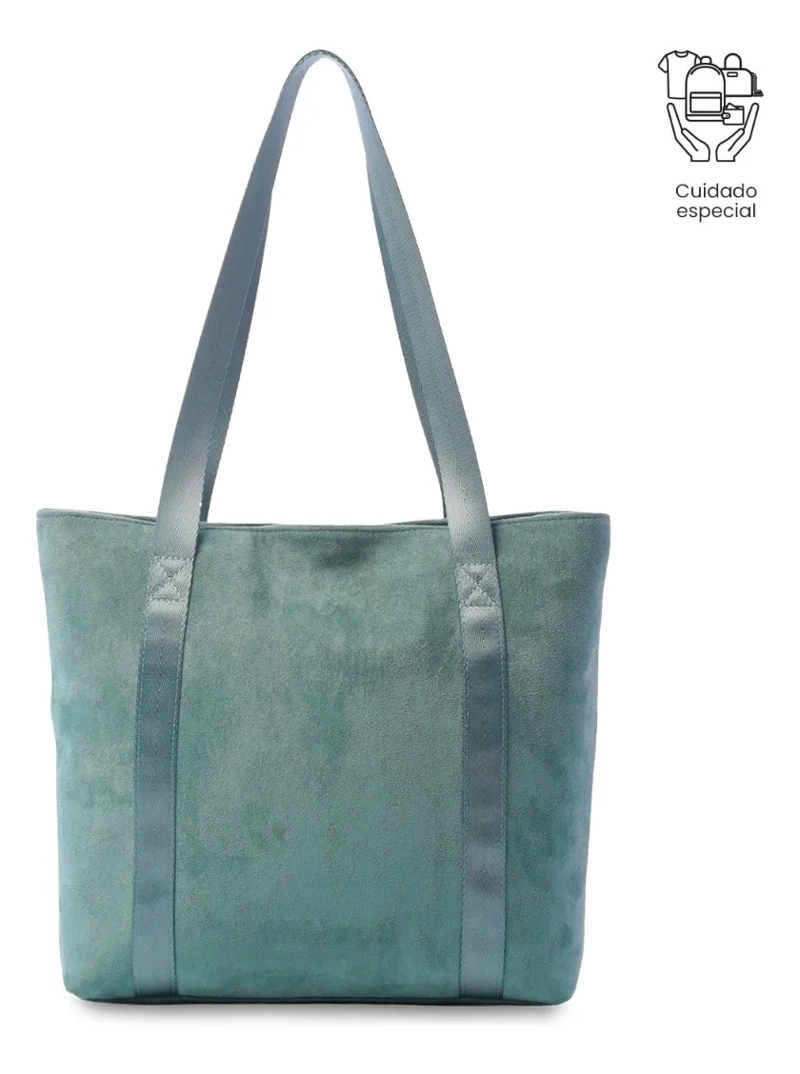 TOTE BAG PARA MUJER MIXI GAM EN GAMUZA MEDIANO VERDE - 4