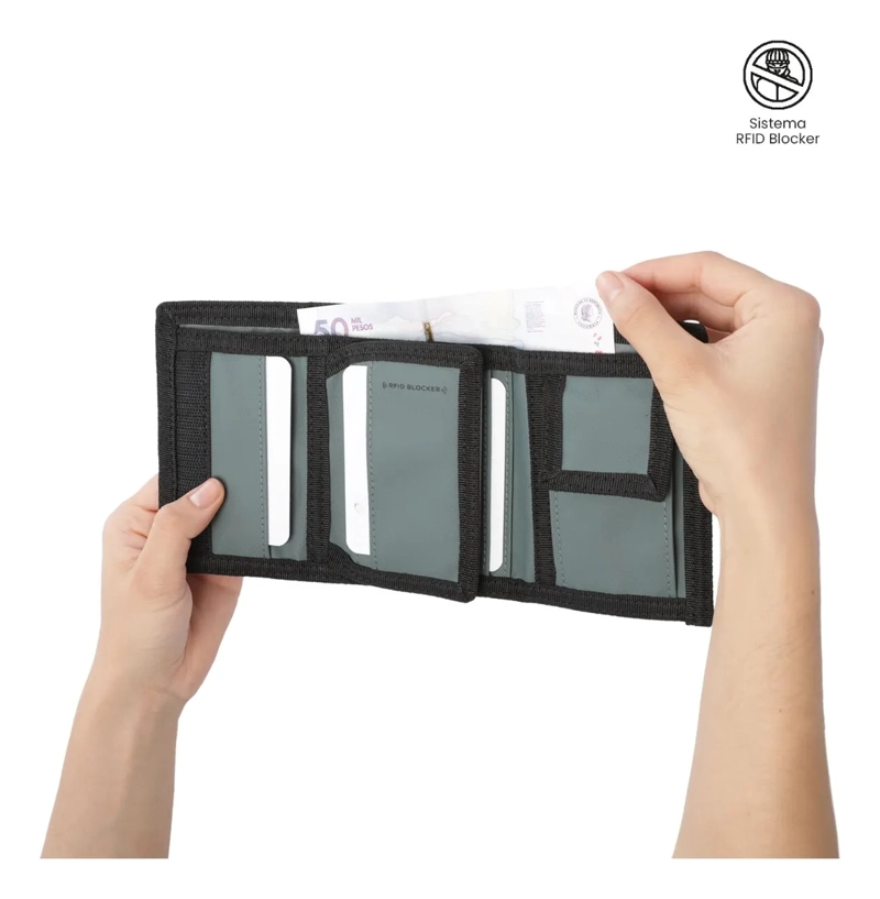 BILLETERA HOMBRE CONTRAST PEQUEÑA CON RFID BLOCKER NEGRA - 3