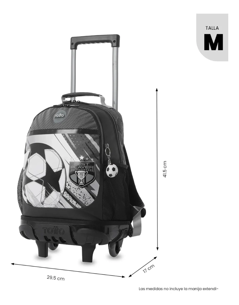 MOCHILA PARA NIÑO CON RUEDAS CHAMPION MEDIANO GRIS - 3