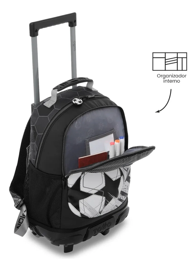 MOCHILA PARA NIÑO CON RUEDAS CHAMPION MEDIANO GRIS - 6