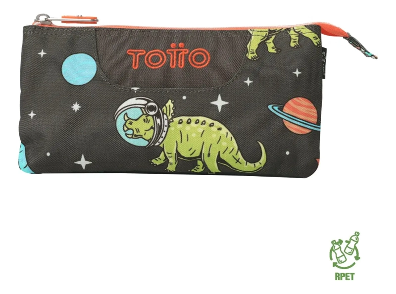 ESTUCHE TOTTO TABLERO DINOSAURIO GRIS - 4