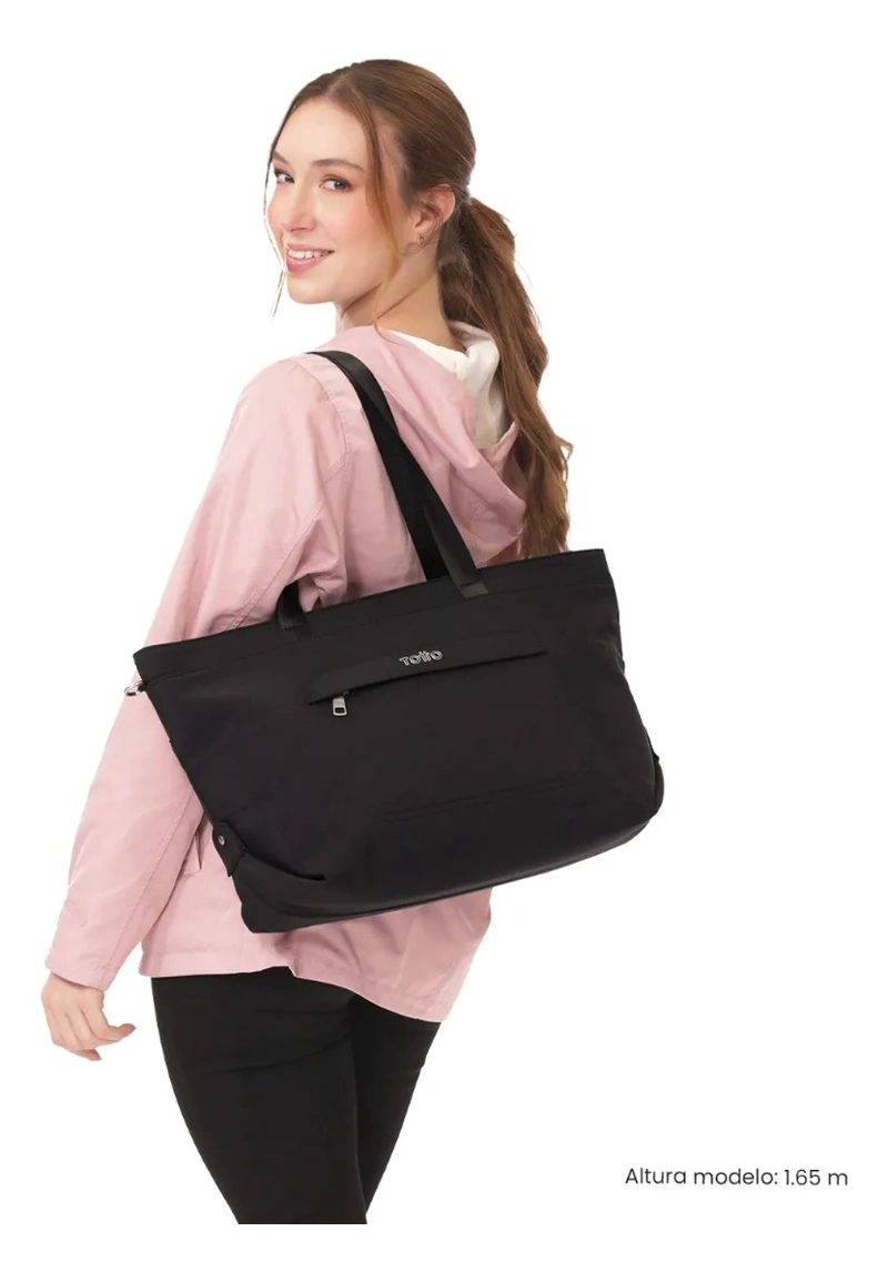 TOTE BAG PARA MUJER MADRID PORTA PC 15  GRANDE NEGRO - 2