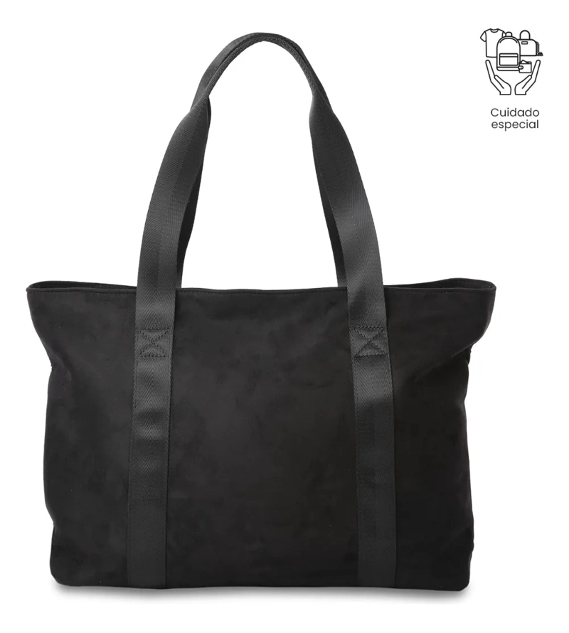 TOTE BAG PARA MUJER MIXI GAM EN GAMUZA GRANDE NEGRO - 4
