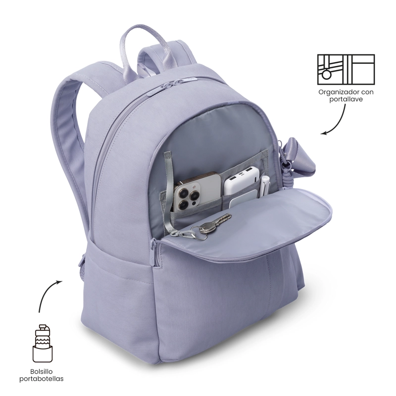 MOCHILA EJECUTIVA PORTA PC 14  BOW MORADO MUJER - 6