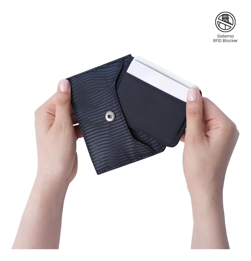 BILLETERA TEXTURE DULL CON RFID BLOCKER AZUL - 3