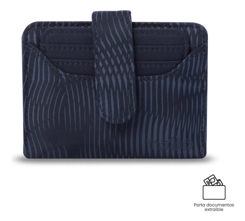 BILLETERA TEXTURE DULL CON RFID BLOCKER AZUL - 5