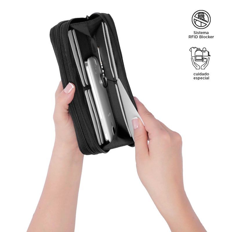 BILLETERA PARA MUJER LOISY GRANDE DECO NEGRO - 3