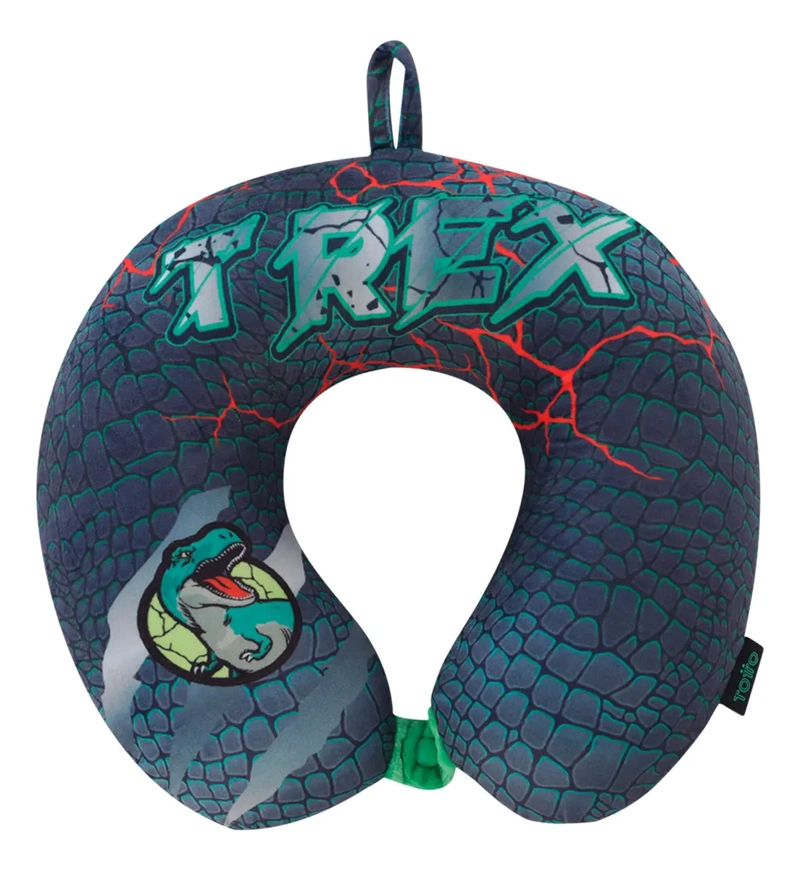 ALMOHADA DE VIAJE PARA NIÑO REX DINO GRIS TOTTO - 1